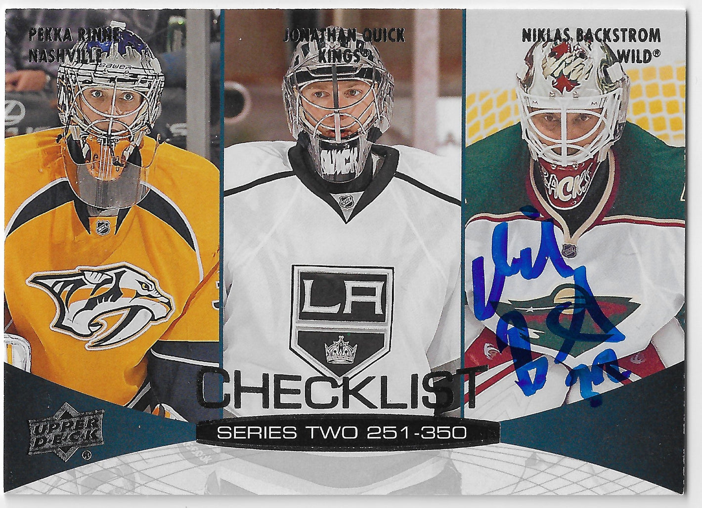 Niklas Backstrom Signed 2011-12 Upper Deck Checklist Hockey Card - Minnesota Wild #449