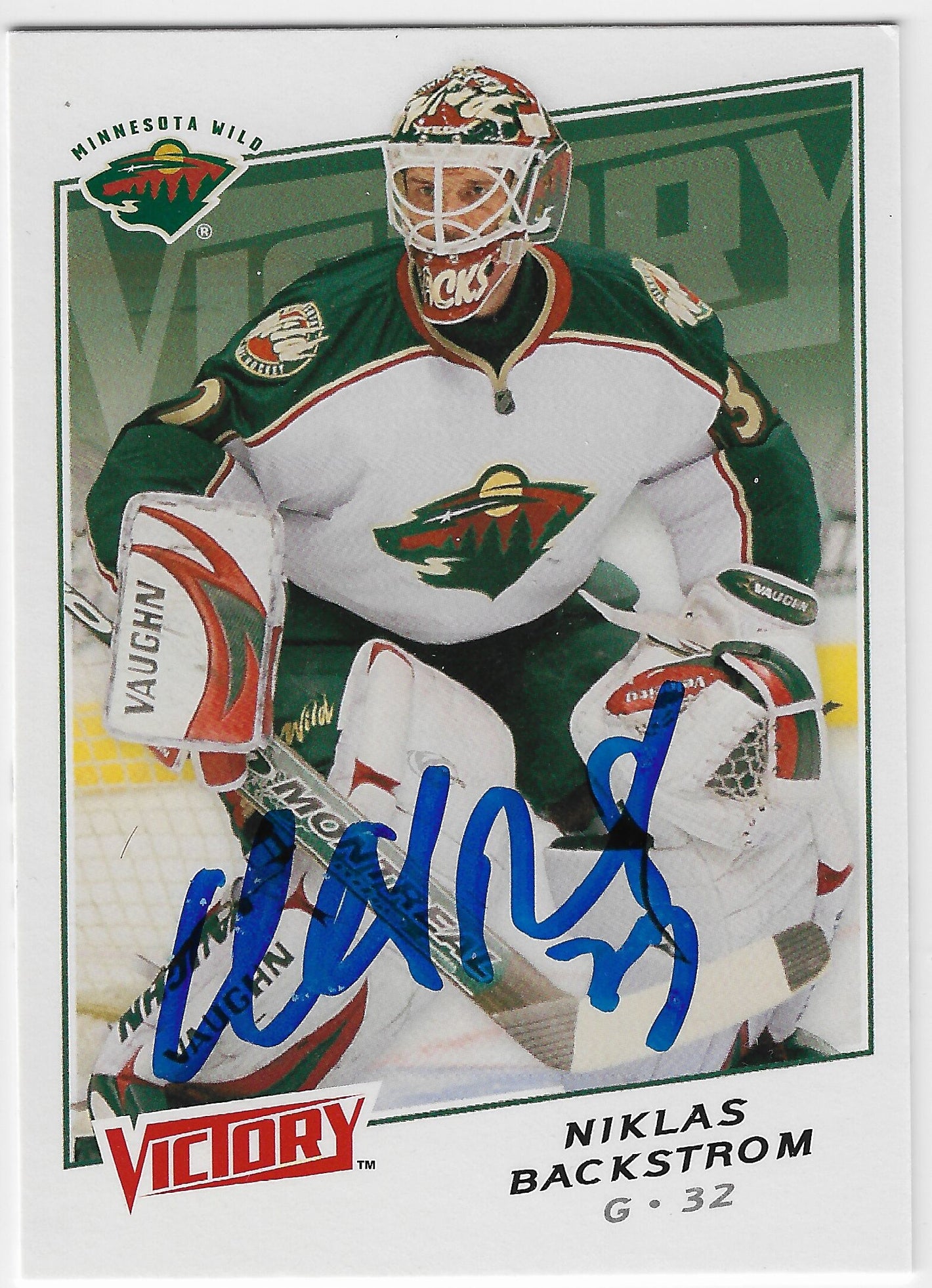 Niklas Backstrom Signed 2008-09 Victory Hockey Card - Minnesota Wild