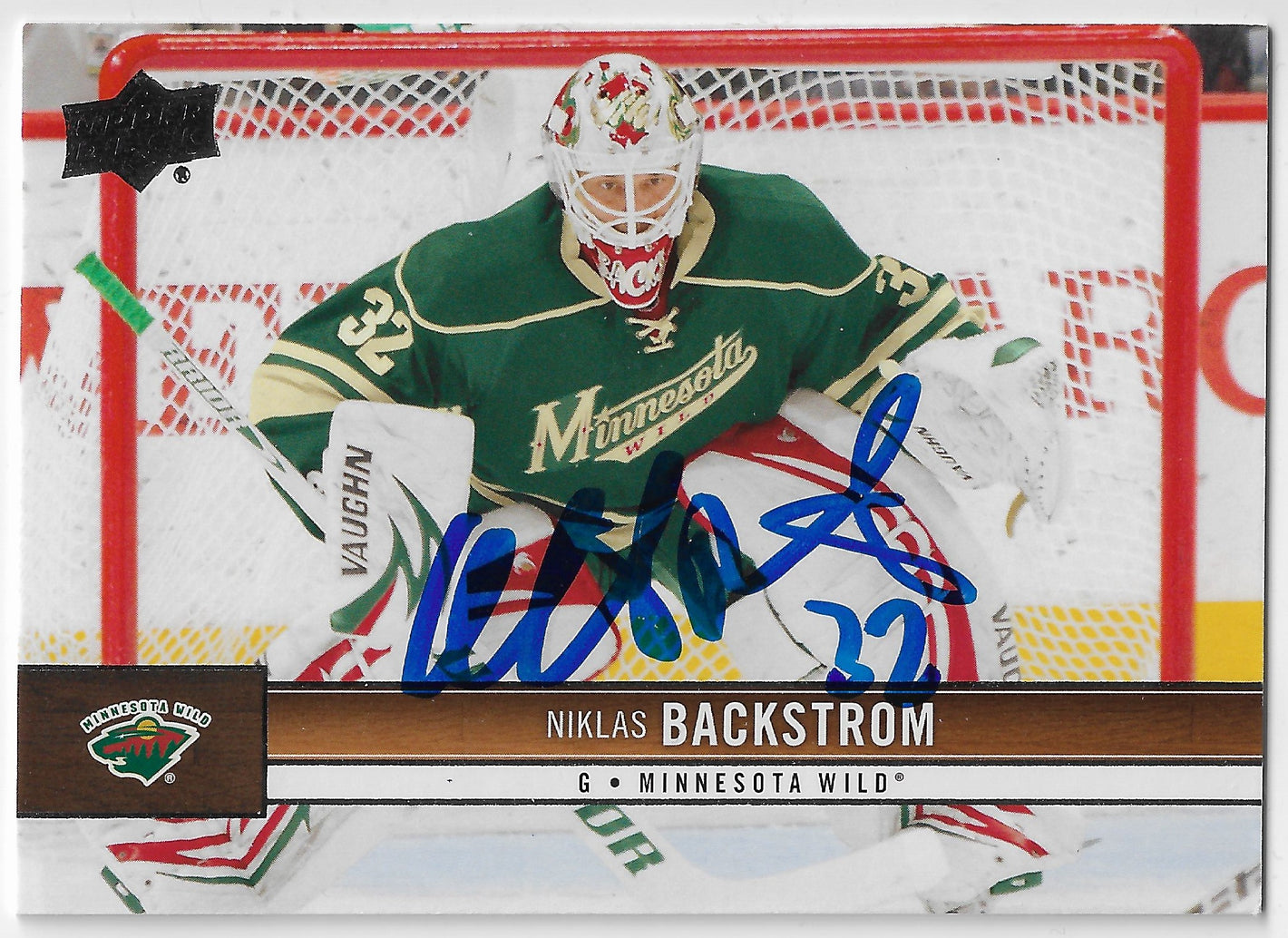 Niklas Backstrom Signed 2012-13 Upper Deck Hockey Card - Minnesota Wild