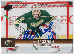 Niklas Backstrom Signed 2012-13 Upper Deck Hockey Card - Minnesota Wild