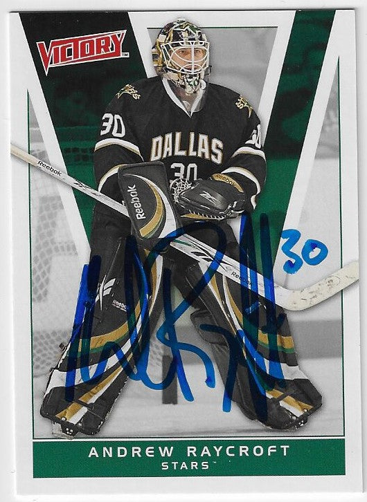 Andrew Raycroft Signed 2010-11 Upper Deck Victory Hockey Card - Dallas Stars