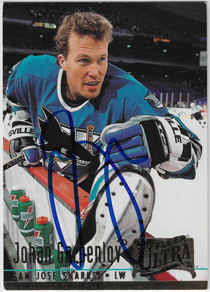 Johan Garpenlov Signed 1994-95 Fleer Ultra Hockey Card - San Jose Sharks