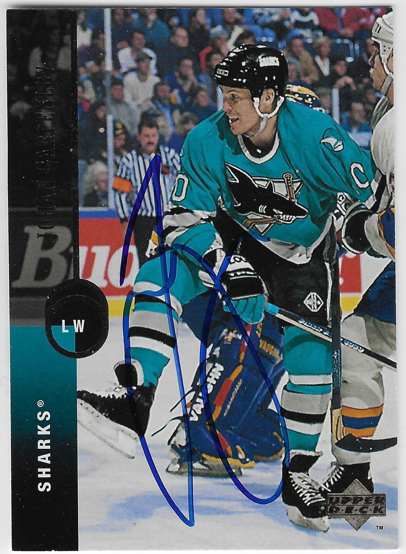 Johan Garpenlov Signed 1994-95 Upper Deck Hockey Card - San Jose Sharks