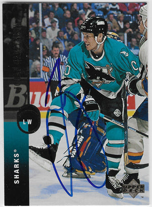 Johan Garpenlov Signed 1994-95 Upper Deck Hockey Card - San Jose Sharks