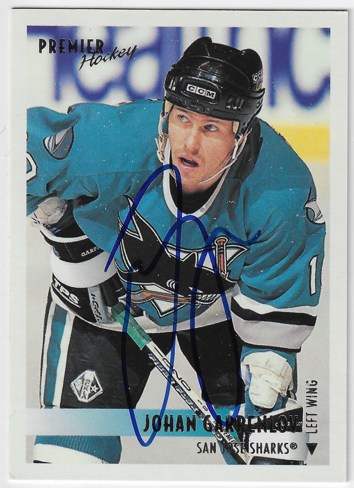 Johan Garpenlov Signed 1994-95 O-Pee-Cee Premier Hockey Card - San Jose Sharks