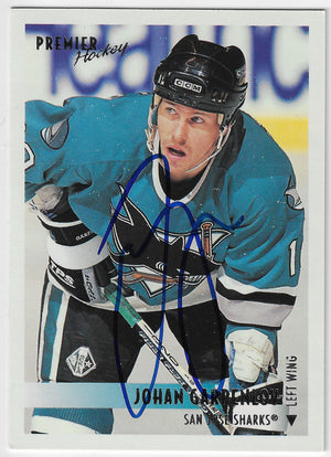 Johan Garpenlov Signed 1994-95 O-Pee-Cee Premier Hockey Card - San Jose Sharks
