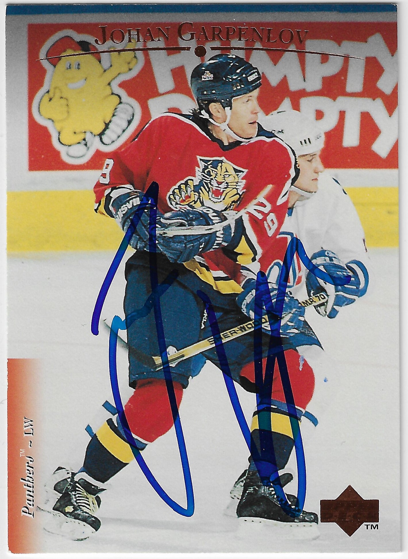 Johan Garpenlov Signed 1995-96 Upper Deck Hockey Card - Florida Panthers