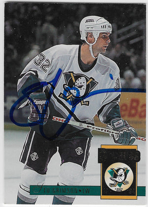 Stu Grimson Signed 1993-94 Donruss Hockey Card - Anaheim Ducks