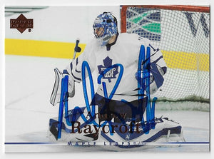 Andrew Raycroft Signed 2007-08 Upper Deck Hockey Card - Toronto Maple Leafs