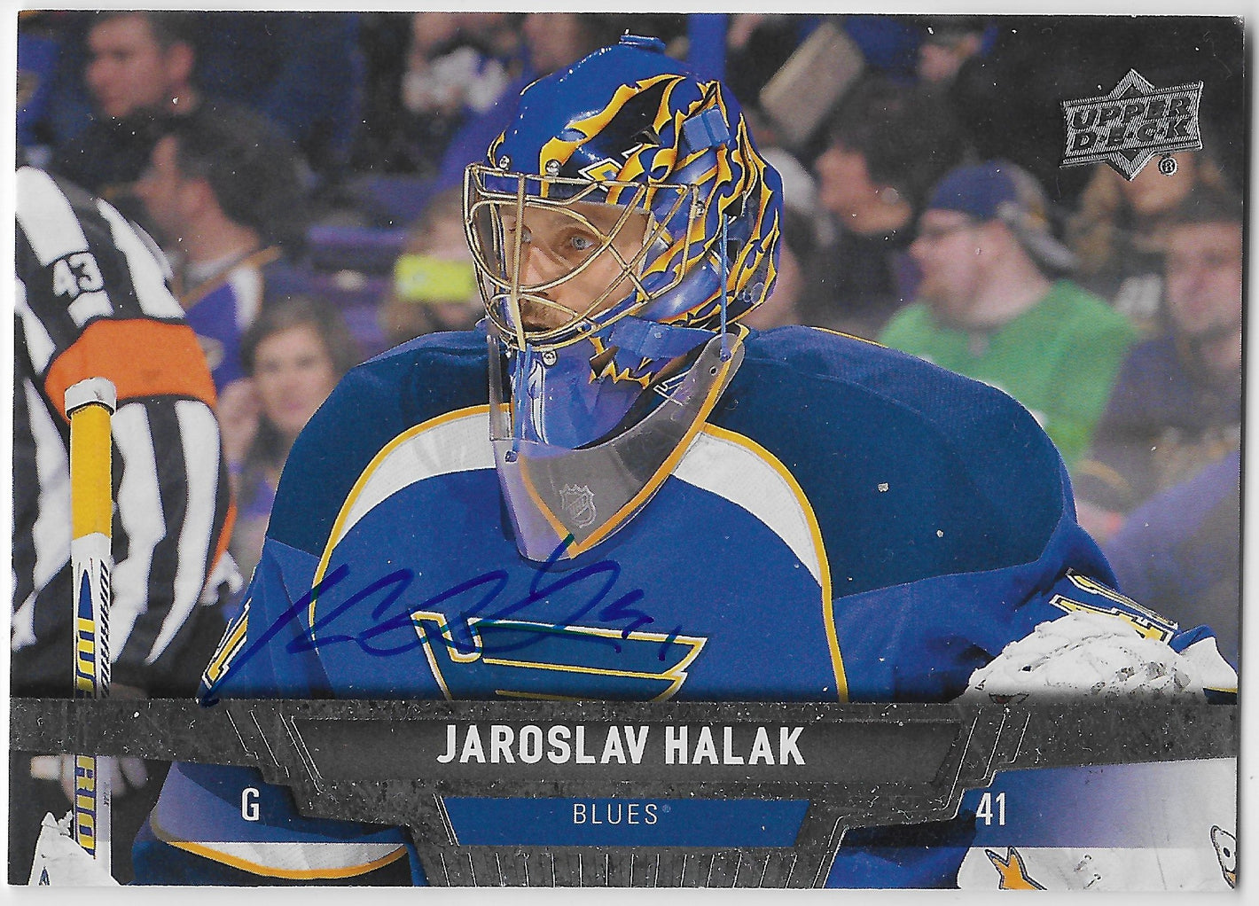 Jaroslav Halak Signed 2013-14 Upper Deck Hockey Card - St Louis Blues