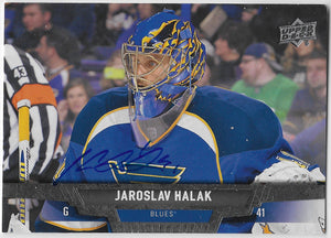 Jaroslav Halak Signed 2013-14 Upper Deck Hockey Card - St Louis Blues
