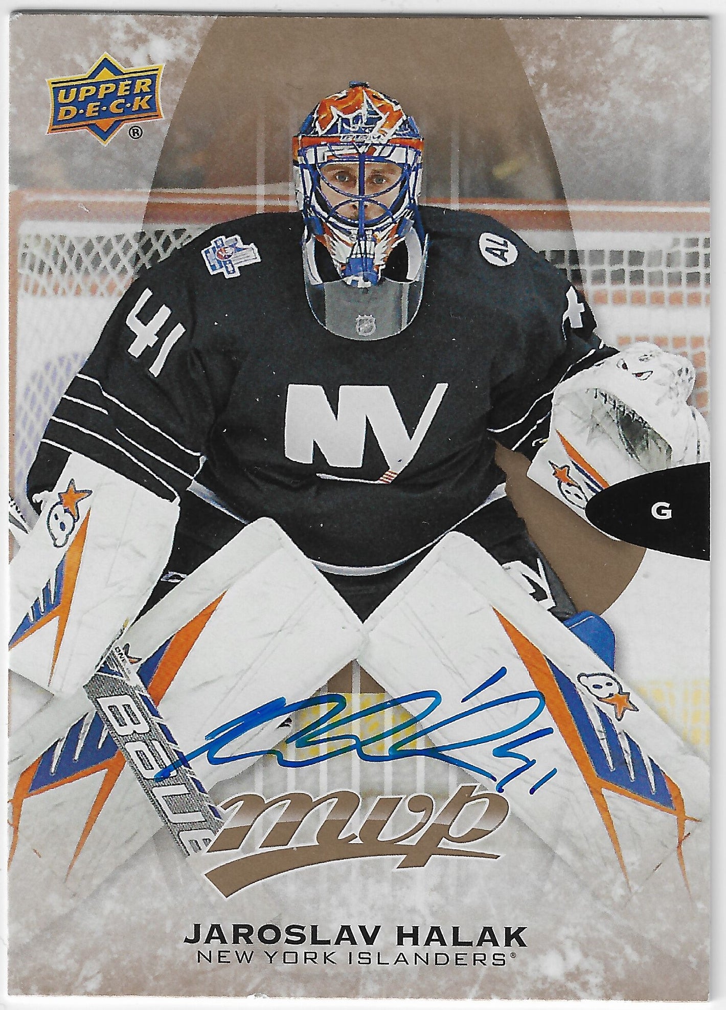 Jaroslav Halak Signed 2016-17 Upper Deck MVP Hockey Card - New York Islanders