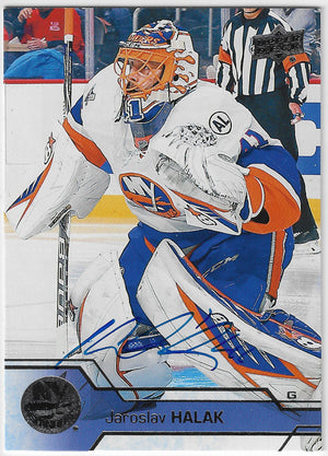 Jaroslav Halak Signed 2016-17 Upper Deck Hockey Card - New York Islanders