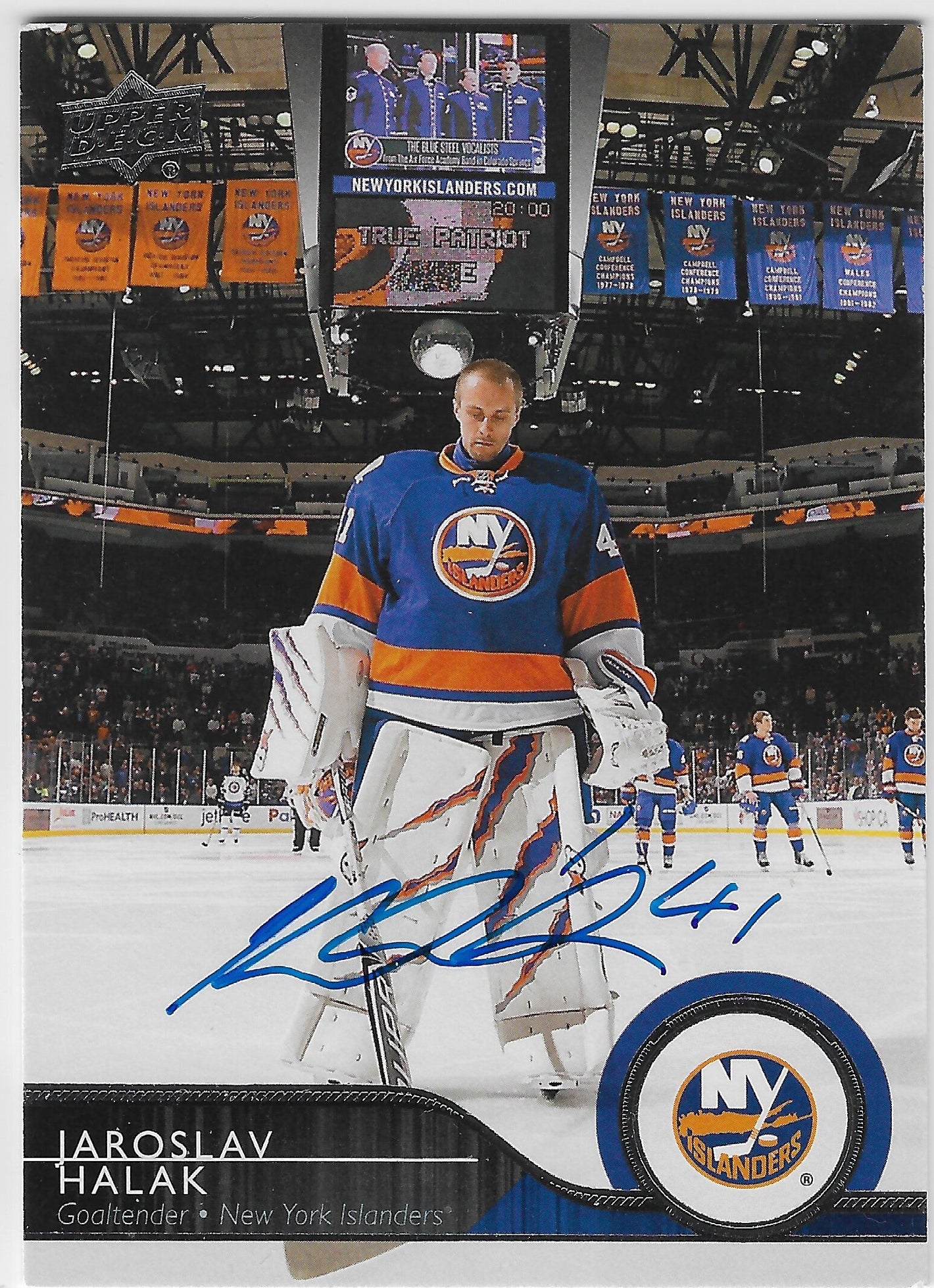 Jaroslav Halak Signed 2014-15 Upper Deck Hockey Card - New York Islanders