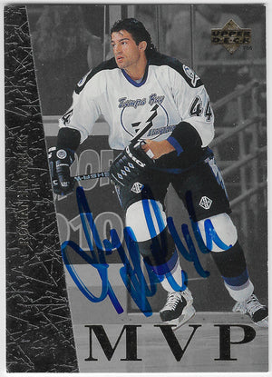 Roman Hamrlik Signed 1996-97 Collector's Choice MVP Hockey Card - Tampa Bay Lightning