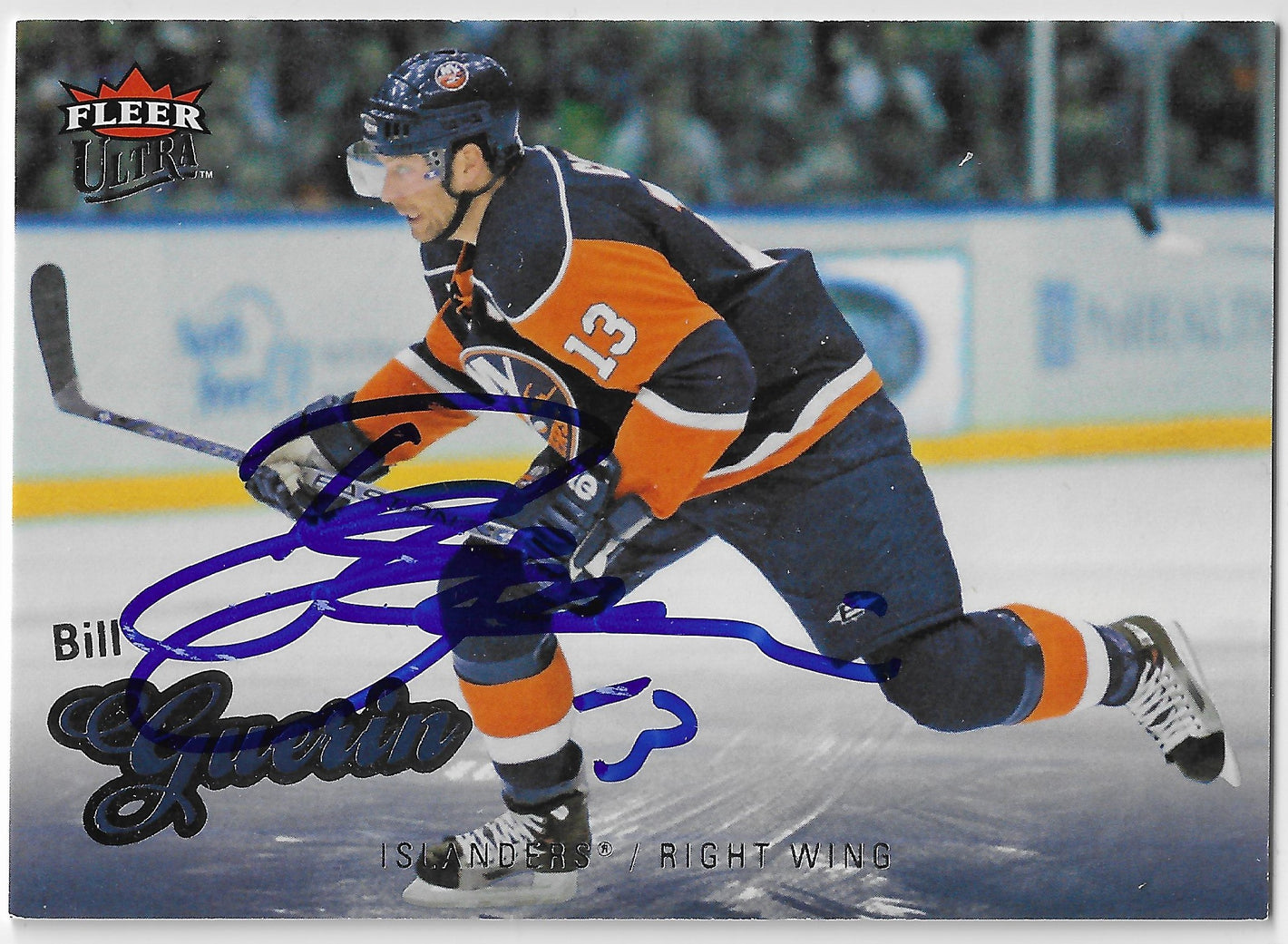 Bill Guerin Signed 2008-09 Fleer Ultra Hockey Card - New York Islanders