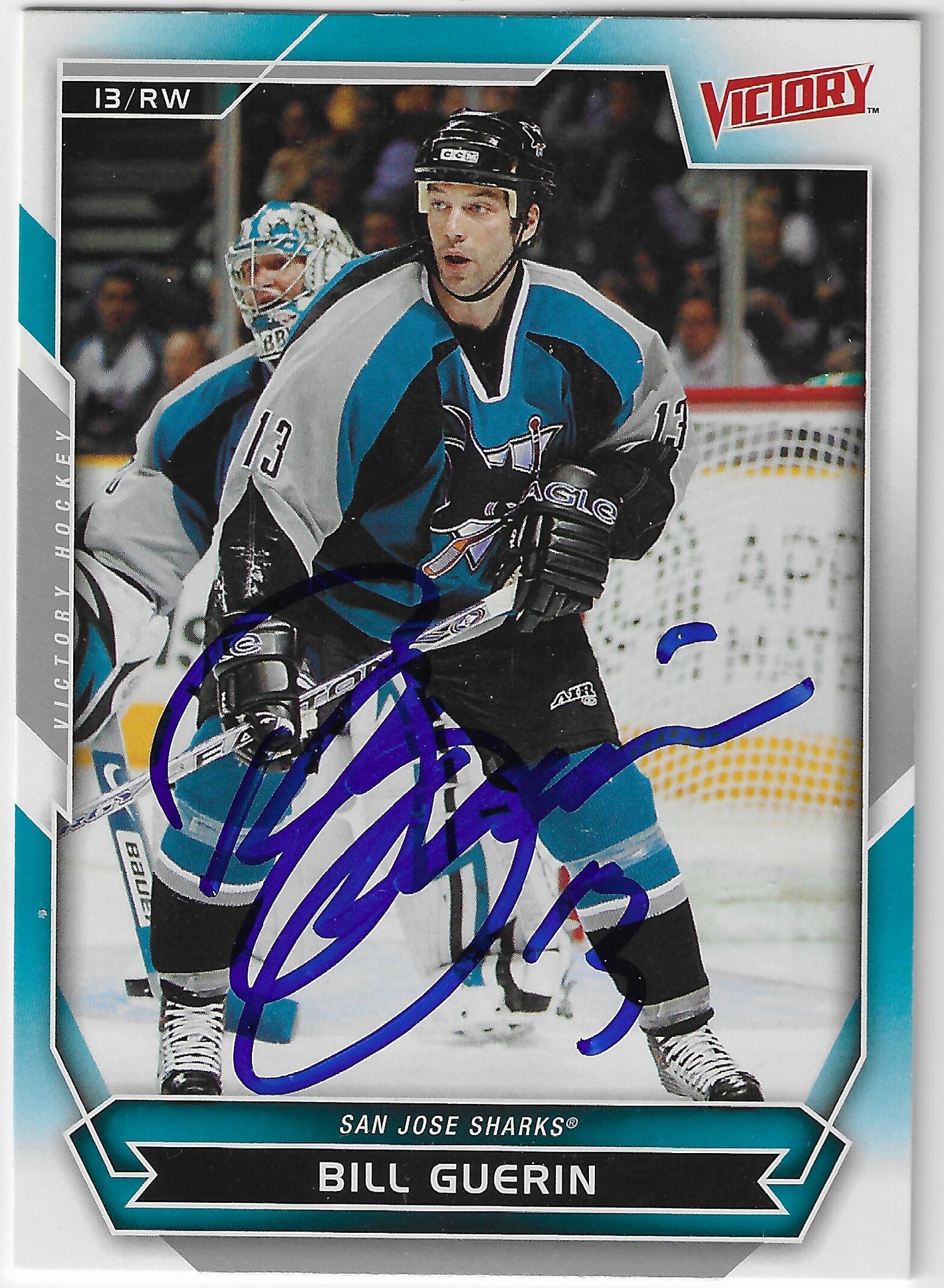 Bill Guerin Signed 2007-08 Victory Hockey Card - San Jose Sharks