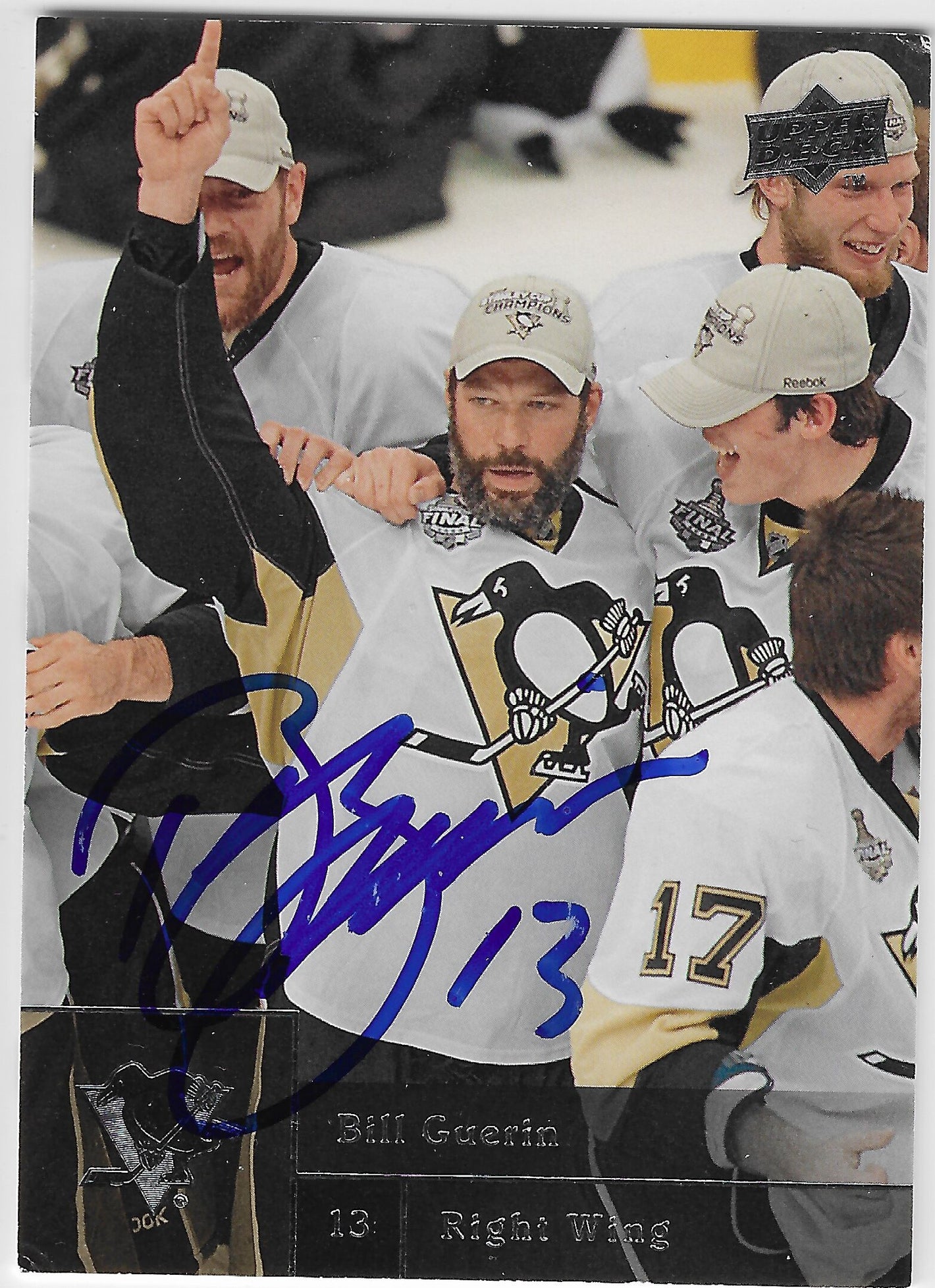 Bill Guerin Signed 2009-10 Upper Deck Hockey Card - Pittsburgh Pirates