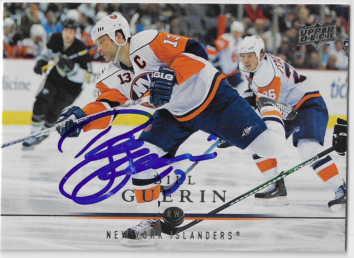 Bill Guerin Signed 2008-09 Upper Deck Hockey Card - New York Islanders