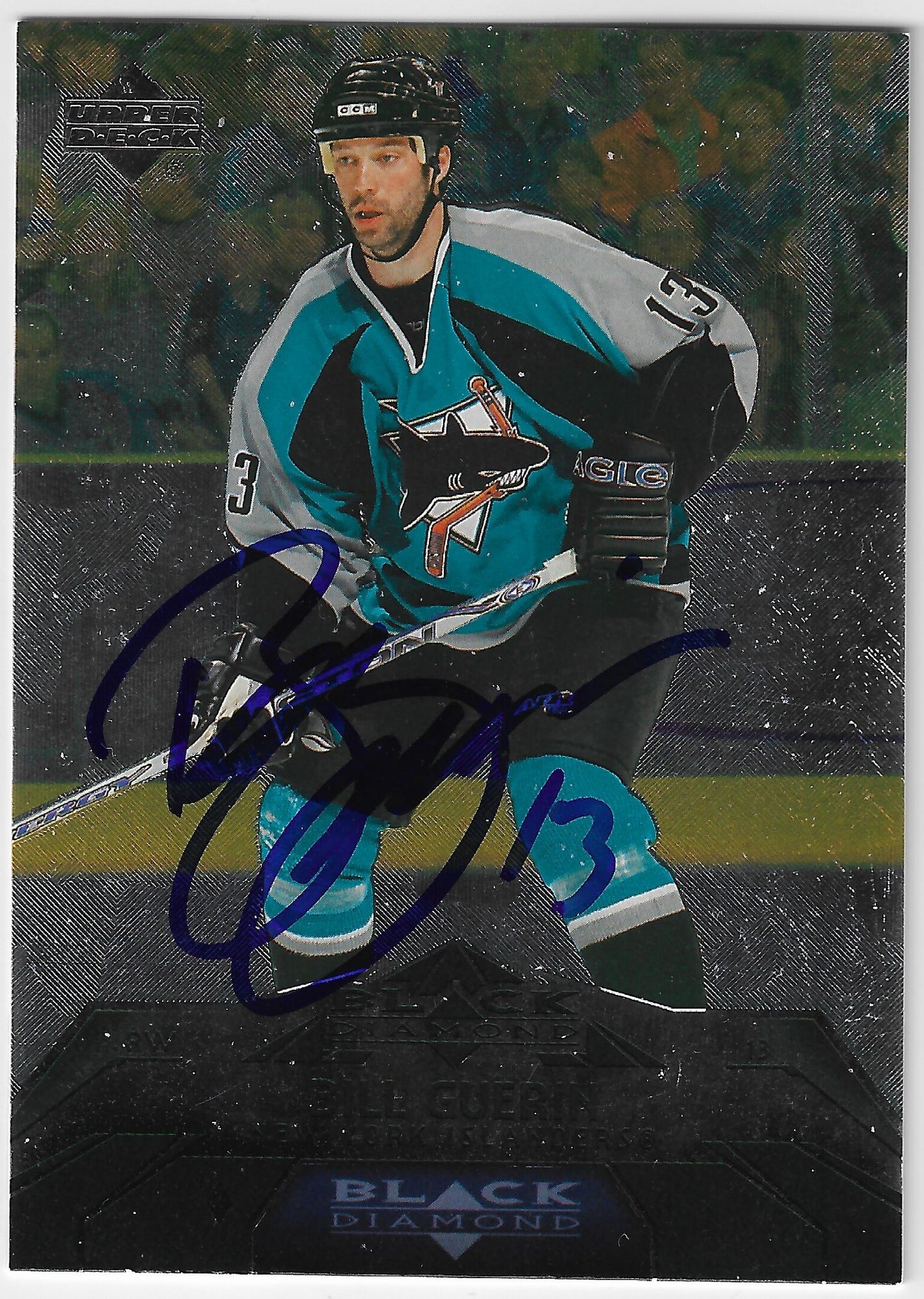 Bill Guerin Signed 2007-08 Upper Deck Black Diamond Hockey Card - San Jose Sharks
