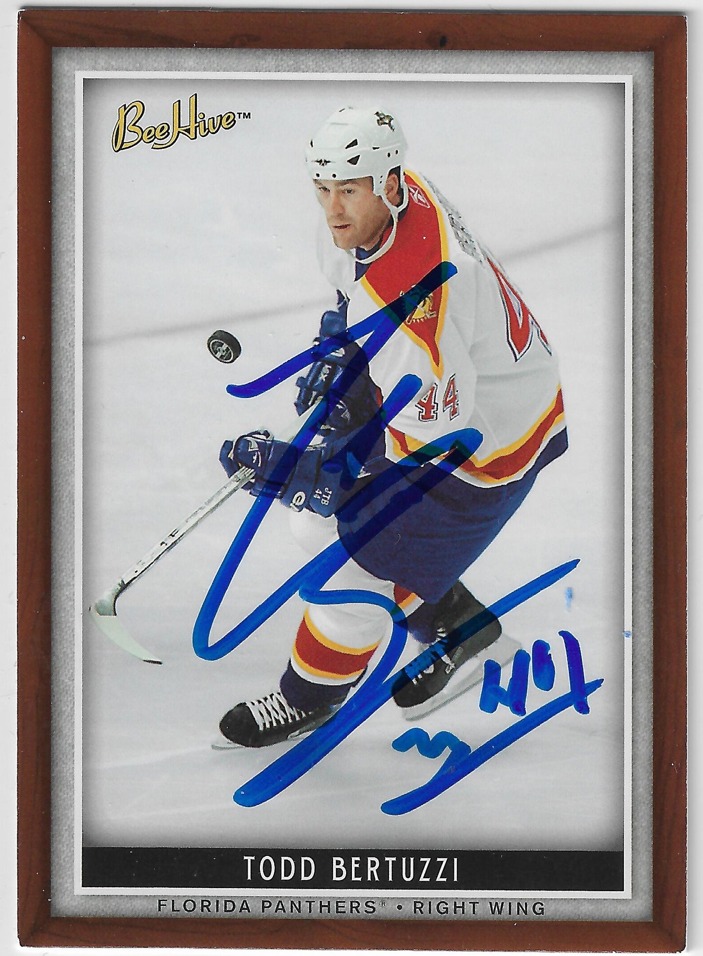 Todd Bertuzzi Signed 2006-07 Bee Hive Hockey Card - Florida Panthers