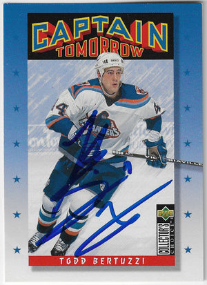 Todd Bertuzzi Signed 1996-97 Collector's Choice Captain Tomorrow Hockey Card - New York Islanders