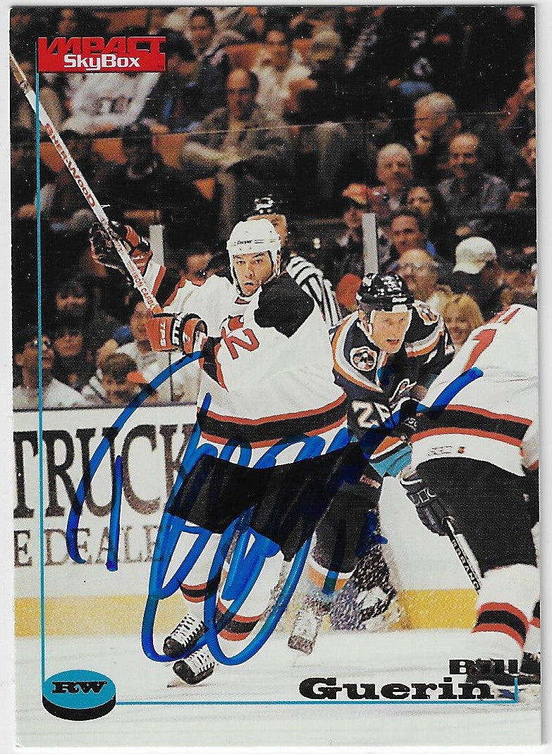 Bill Guerin Signed 1996-97 Skybox Impact Hockey Card - New Jersey Devils