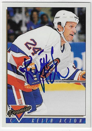 Keith Acton Signed 1993-94 O-Pee-Chee Premier Hockey Card - New York Islanders