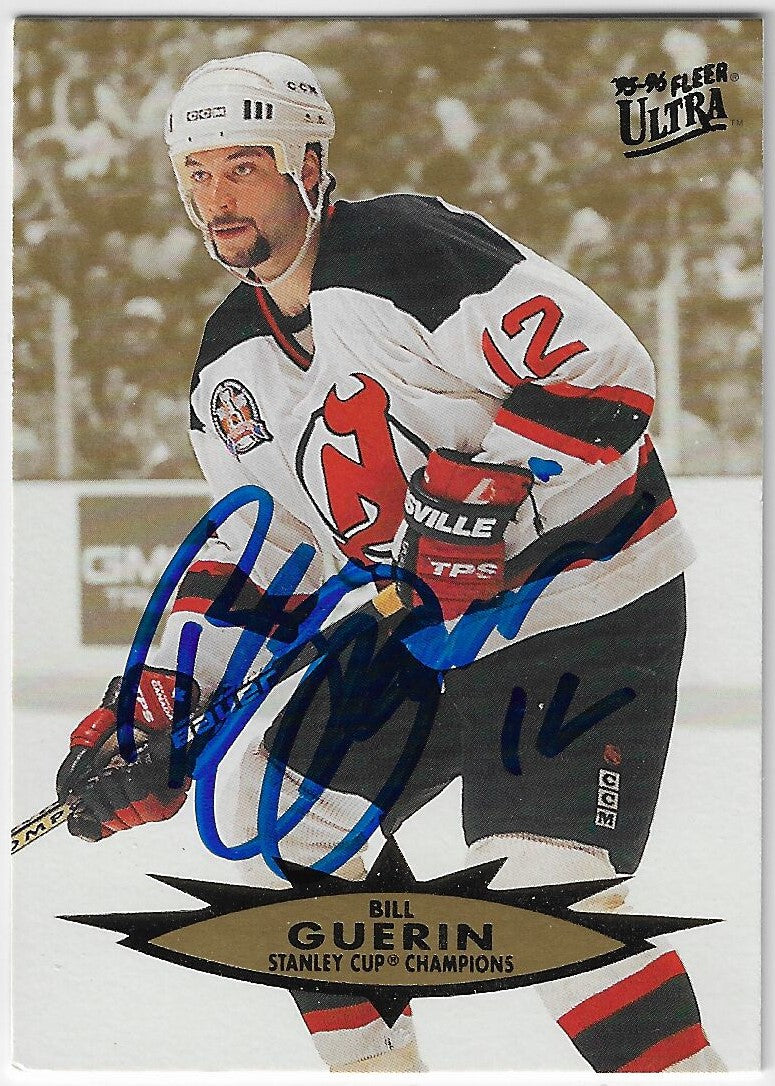Bill Guerin Signed 1995-96 Fleer Ultra Hockey Card - New Jersey Devils