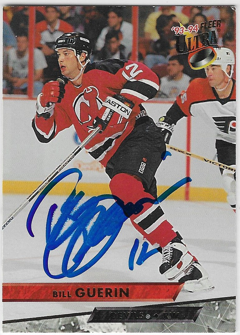 Bill Guerin Signed 1993-94 Fleer Ultra Hockey Card - New Jersey Devils
