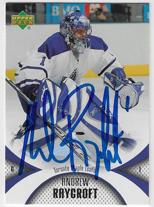 Andrew Raycroft Signed 2006-07 Upper Deck Mini Jersey Hockey Card - Toronto Maple Leafs