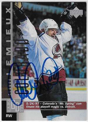 Claude Lemieux Signed 1997-98 Upper Deck Hockey Card - Colorado Avalanche