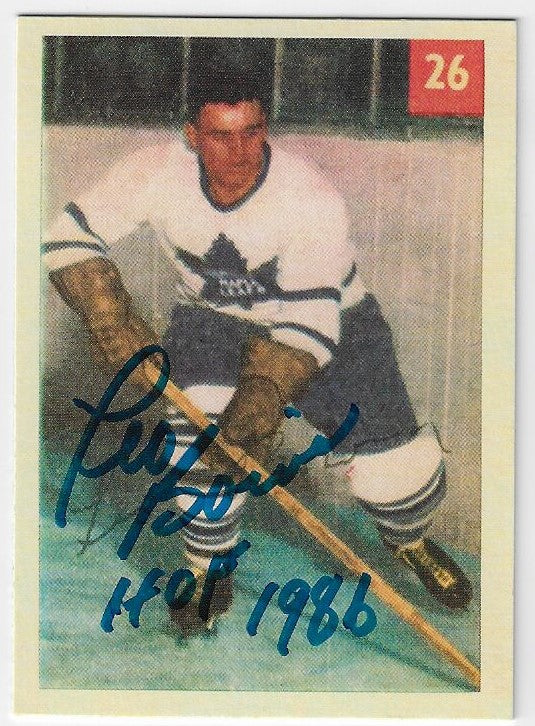 Leo Boivin Signed 2002-03 In The Game (ITG) Parkhurst Reprint Hockey Card - Toronto Maple Leafs