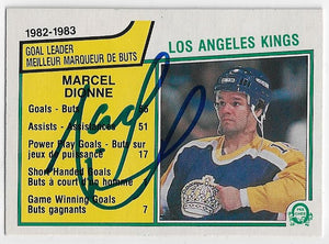 Marcel Dionne Signed 1983-84 O-Pee-Chee Leaders Hockey Card - Los Angeles Kings #150