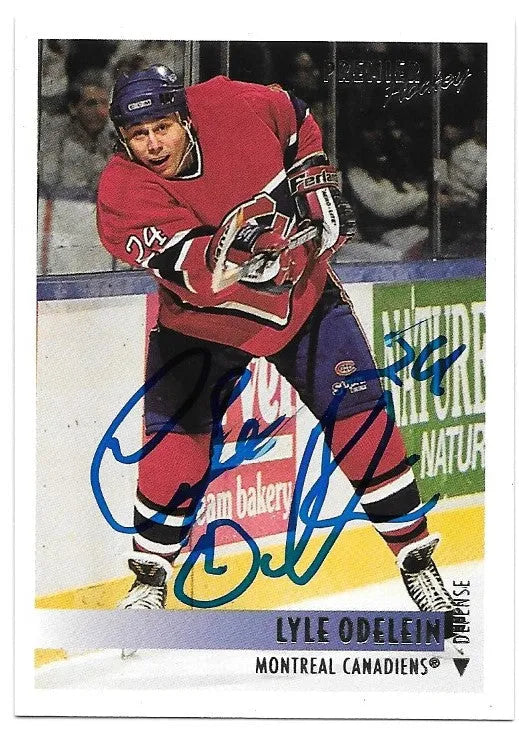 Lyle Odelein Signed 1994-95 O-Pee-Chee Premier Hockey Card - Montreal Canadiens