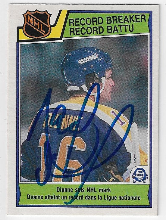 Marcel Dionne Signed 1983-84 O-Pee-Chee RB Hockey Card - Los Angeles Kings #211