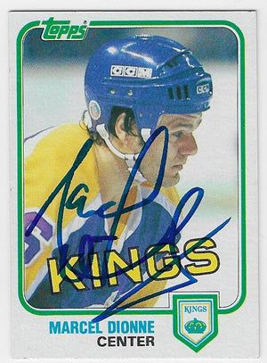 Marcel Dionne Signed 1981-82 Topps Hockey Card - Los Angeles Kings #9