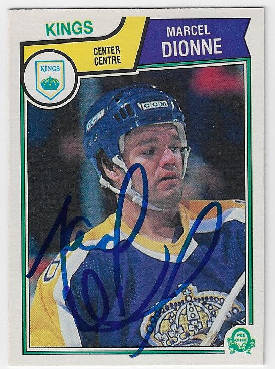 Marcel Dionne Signed 1983-84 O-Pee-Chee Hockey Card - Los Angeles Kings #152