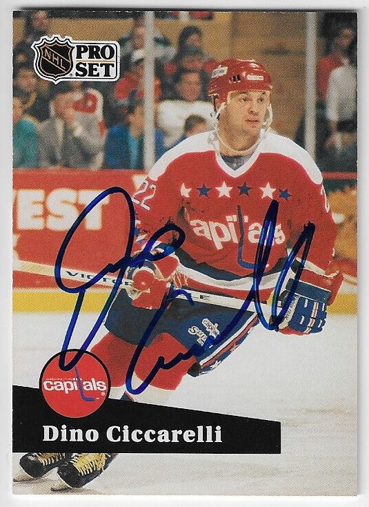 Dino Ciccarelli Signed 1991-92 Pro Set Hockey Card - Washington Capitals