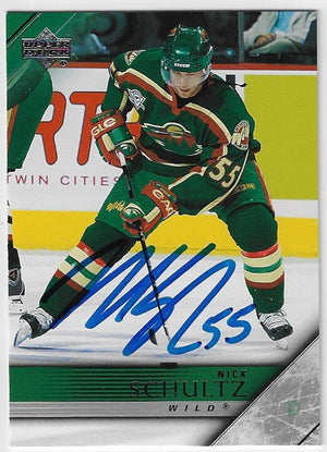 Nick Schultz Signed 2005-06 Upper Deck Hockey Card - Minnesota Wild