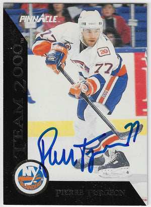 Pierre Turgeon Signed 1992-93 Pinnacle Team 2000 Hockey Card - New York Islanders