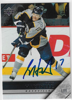 Scott Hartnell Signed 2005-06 Upper Deck Hockey Card - Nashville Predators