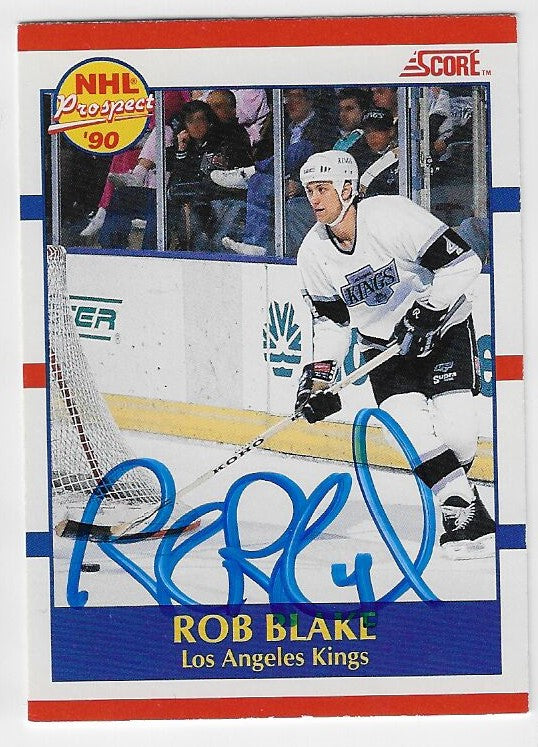 Rob Blake Signed 1990-91 Score Hockey Card - Los Angeles Kings