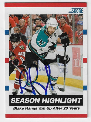 Rob Blake Signed 2010-11 Score Glossy Hockey Card - San Jose Sharks
