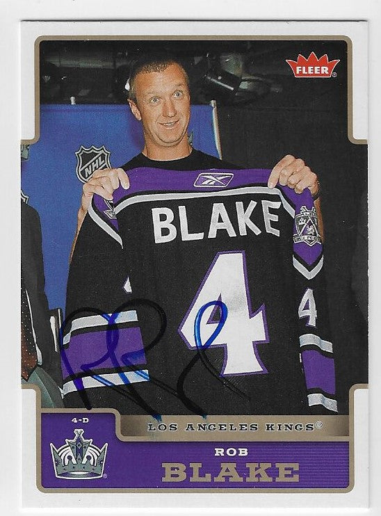 Rob Blake Signed 2006-07 Fleer Hockey Card - Los Angeles Kings