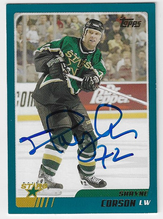 Shayne Corson Signed 2003-04 Topps Hockey Card - Dallas Stars
