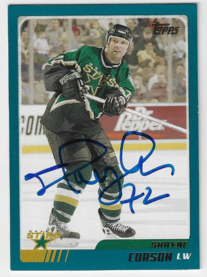 Shayne Corson Signed 2003-04 Topps Hockey Card - Dallas Stars