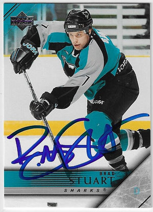 Brad Stuart Signed 2005-06 Upper Deck Hockey Card - San Jose Sharks