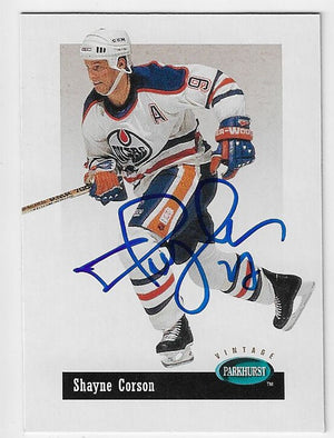 Shayne Corson Signed 1994-95 Parkhurst Vintage Hockey Card - Edmonton Oilers