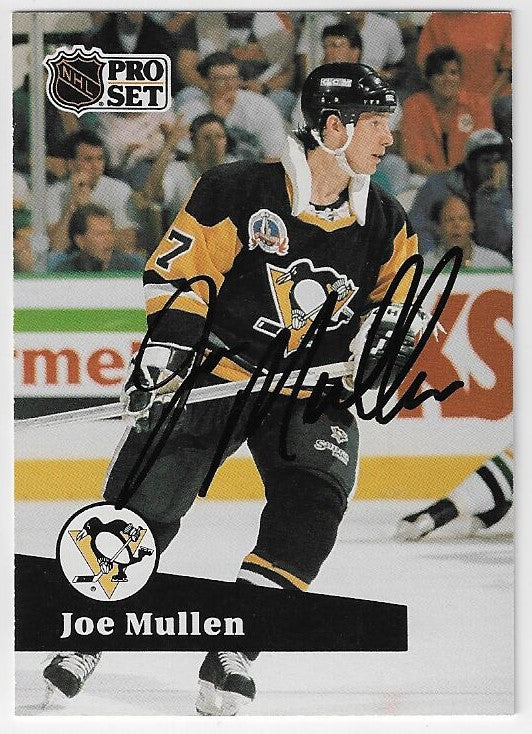 Joe Mullen Signed 1991-92 Pro Set Hockey Card - Pittsburgh Penguins